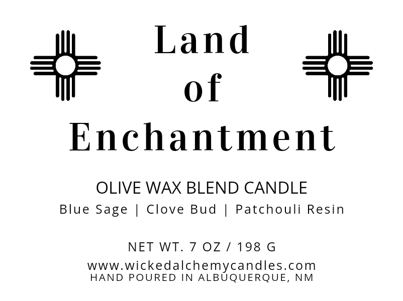 Land Of Enchantment 7oz Cotton Wick Candle